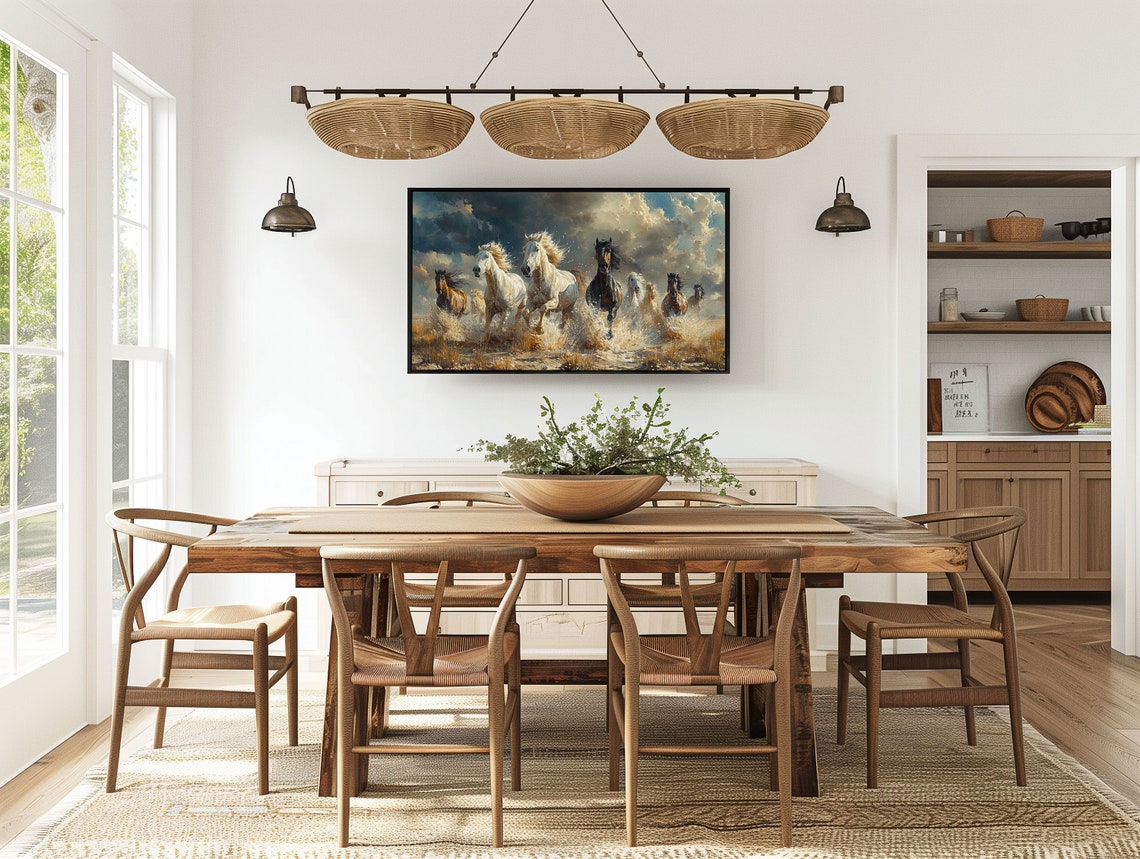 Moody Tv Art Vintage Dark Tv Art Wild Horses Tv Art Tv Art Tv Art Horses Dark Tv Art Frame Tv Art Horses - Image 3