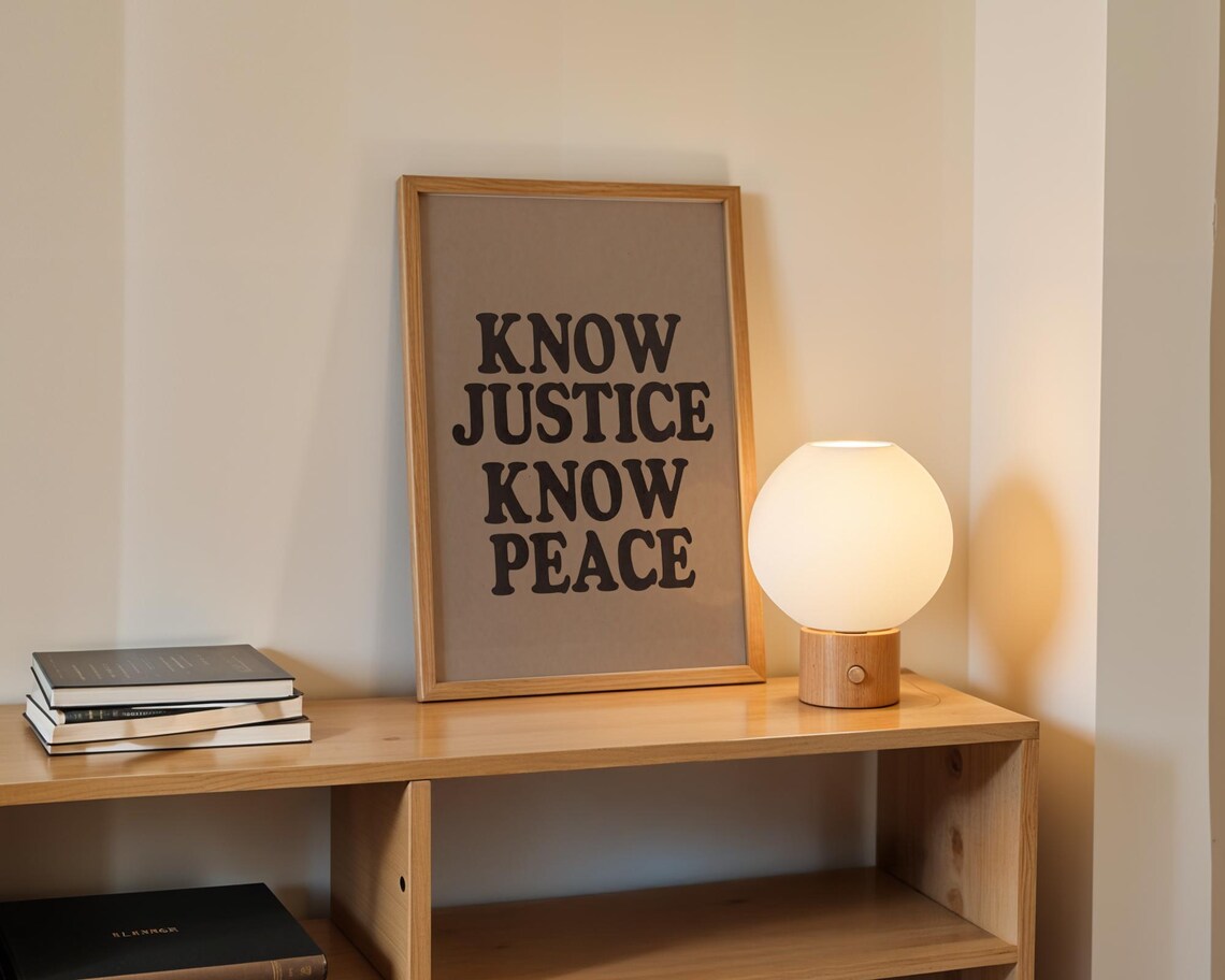 Know Justice Know Peace Poster Amos Kennedy Print Social Justice Wall Art Motivational Typography Print Art - Image 2