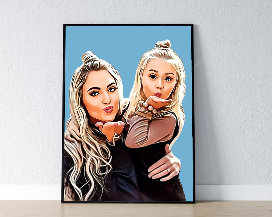 Young Mother and Baby Embrace Cartoon Pop Art Motherhood Poster - Image 3