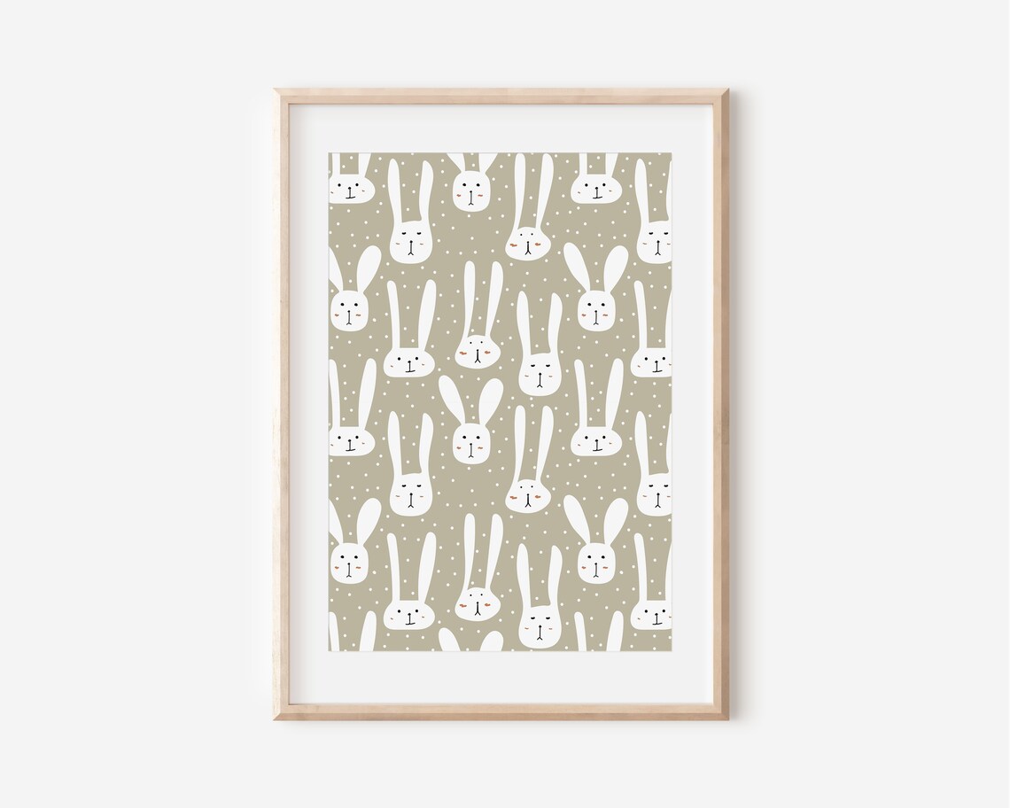 White Rabbit Easter Art Print, Modern Spring Decor - Image 4