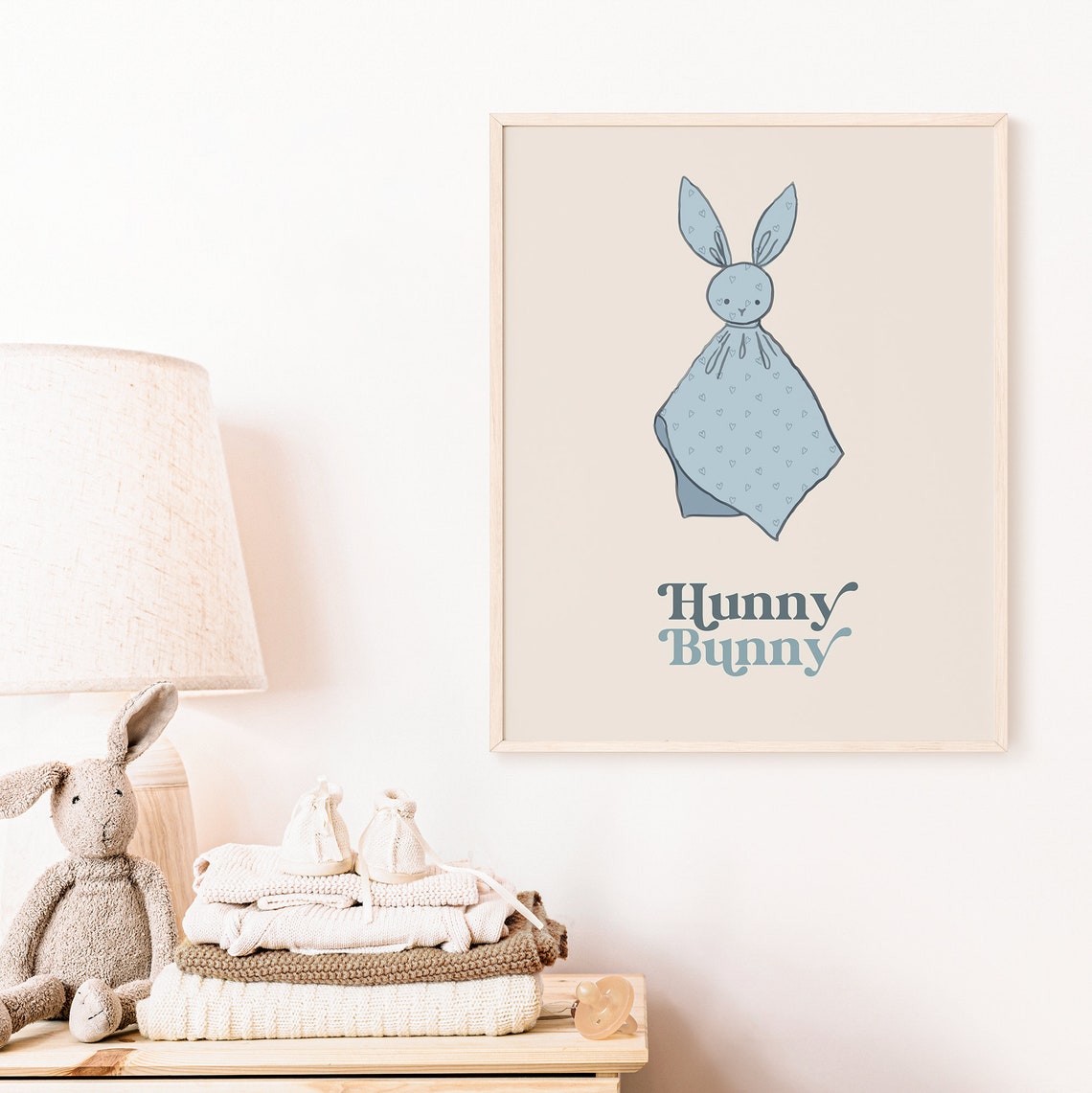 Sweet Cute Bunny Trio Easter Nursery Kids Room Minimal Wall Art - Image 5