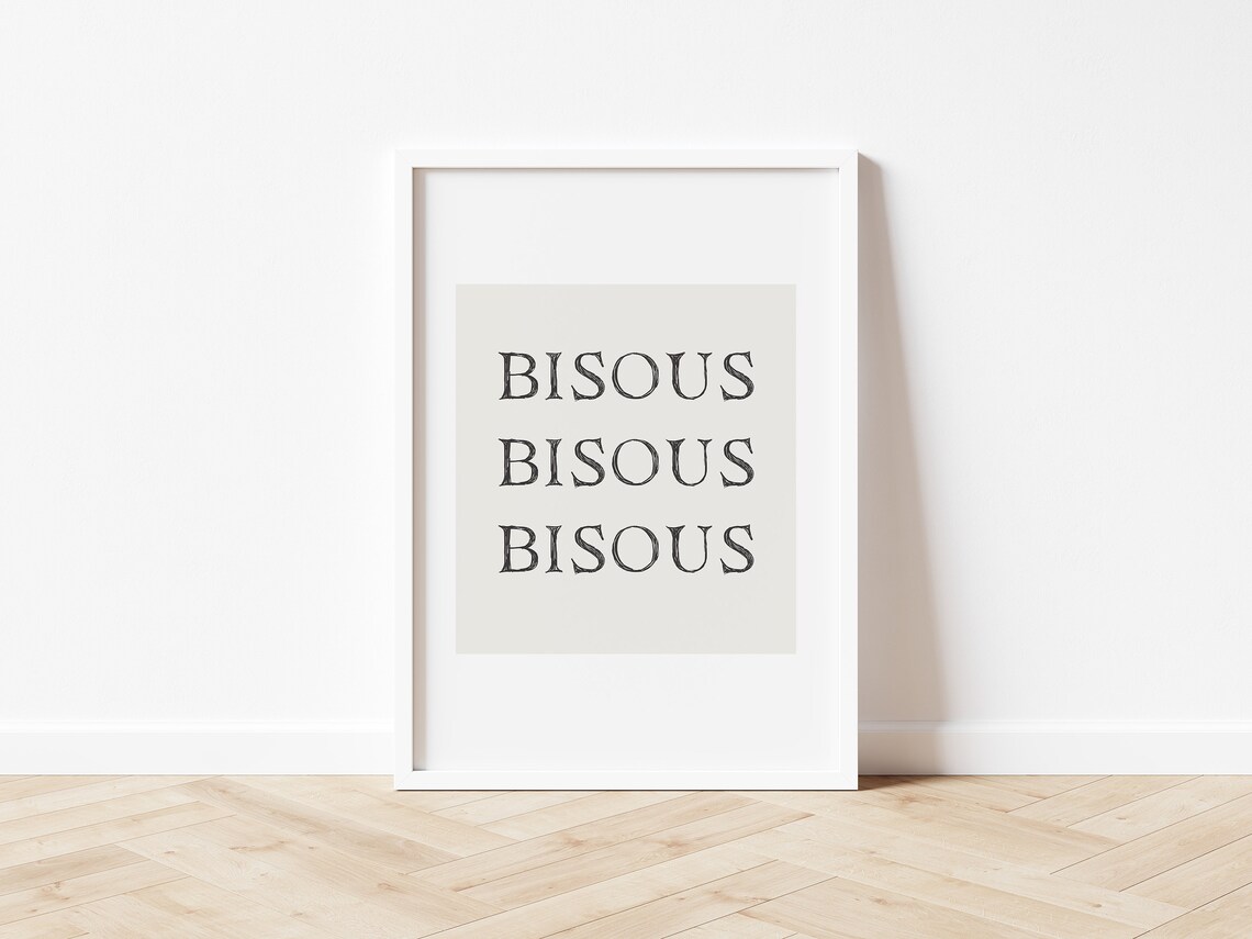 Minimal Bisous Valentine Art Print, French Word Decor - Image 3