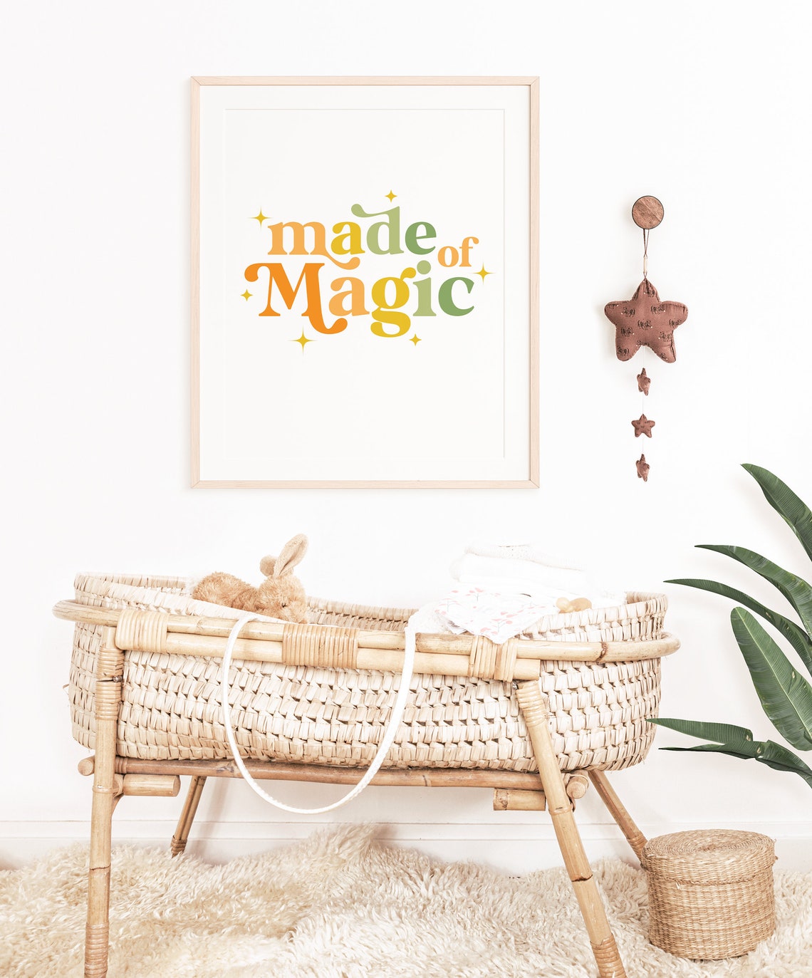 Made Of Magic Colorful Retro Typography Nursery Wall Art Decor - Image 4