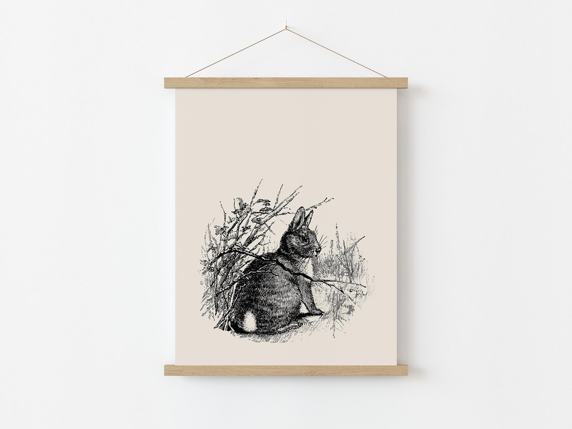 Bunny Rabbit Print, Minimalist Easter Wall Art - Image 2