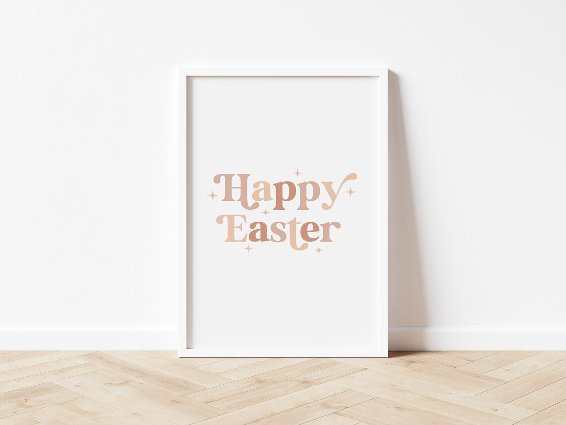 Happy Easter Sign, Boho Easter Decor Poster - Image 3