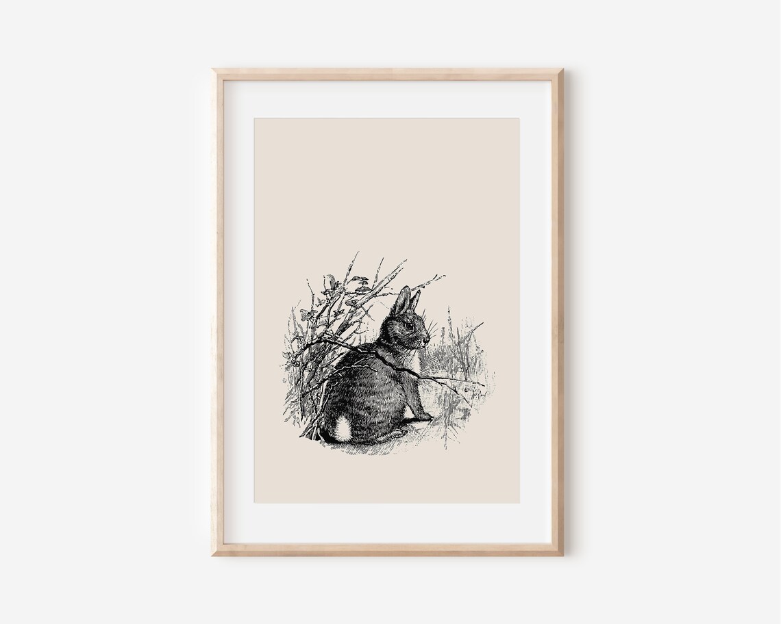 Bunny Rabbit Print, Minimalist Easter Wall Art - Image 5
