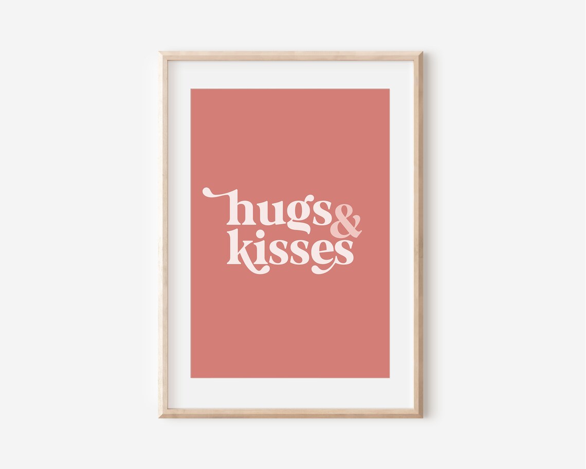 Hugs And Kisses Boho Valentine's Day Art Print - Image 2