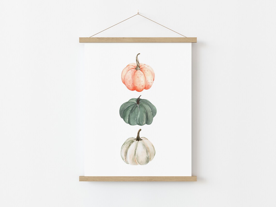 Pumpkin Watercolor Print, Fall Farmhouse Decor - Image 3
