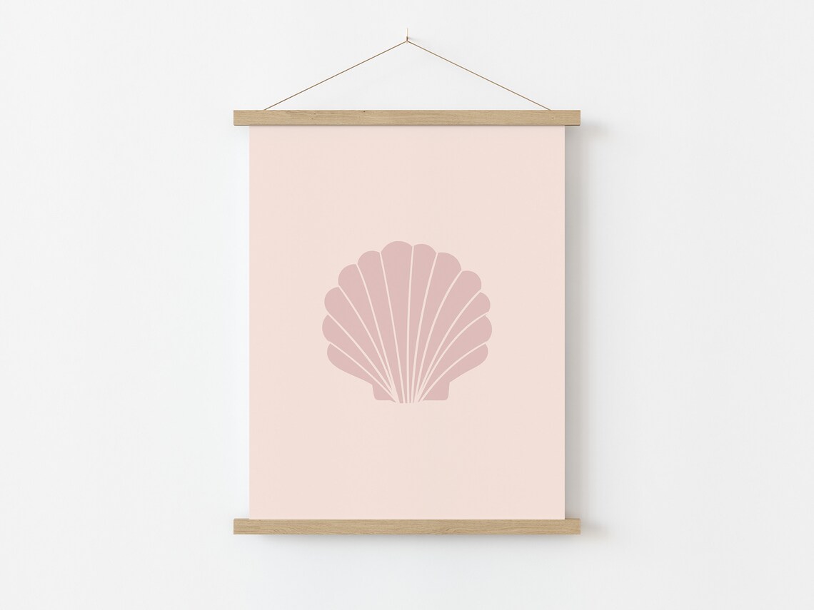 Pink Sea Shell Beach Poster, Danish Pastel Decor - Image 4