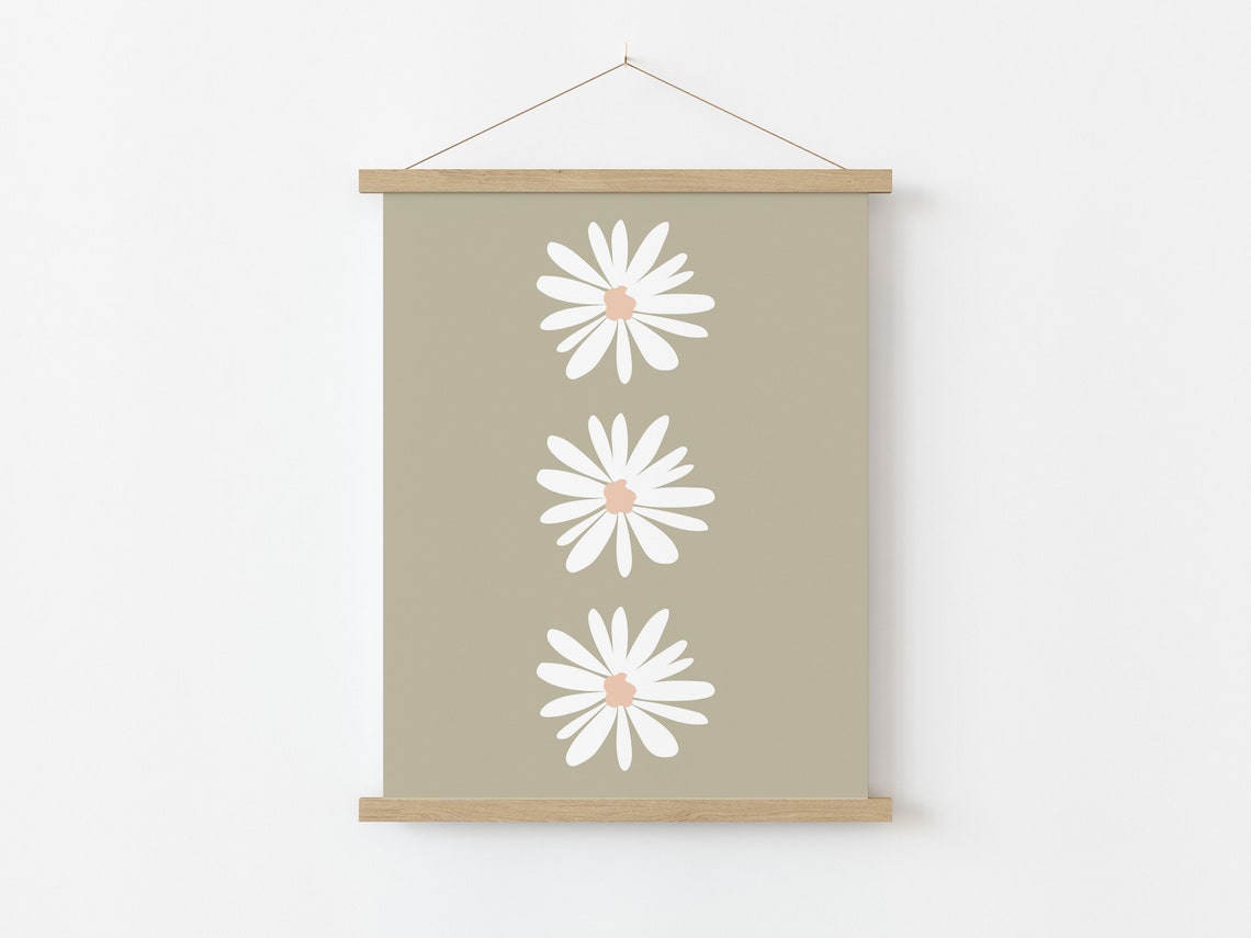 Daisies Print, Retro Boho Floral Poster - Image 5