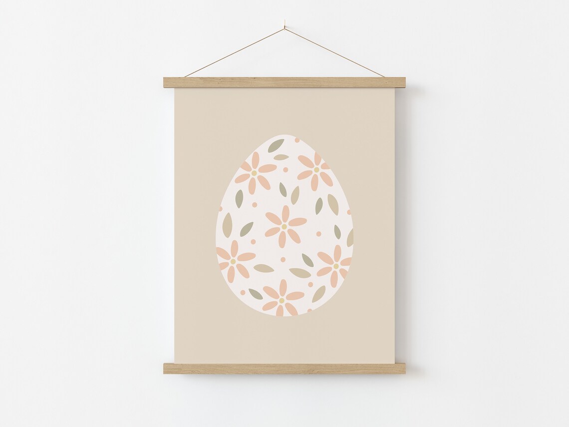 Floral Easter Egg Boho Easter Decor Art Print - Image 3