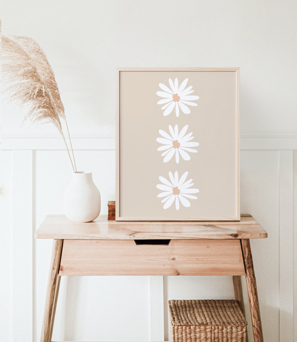 White Daisies, Boho Spring Flower Wall Art Print - Image 5