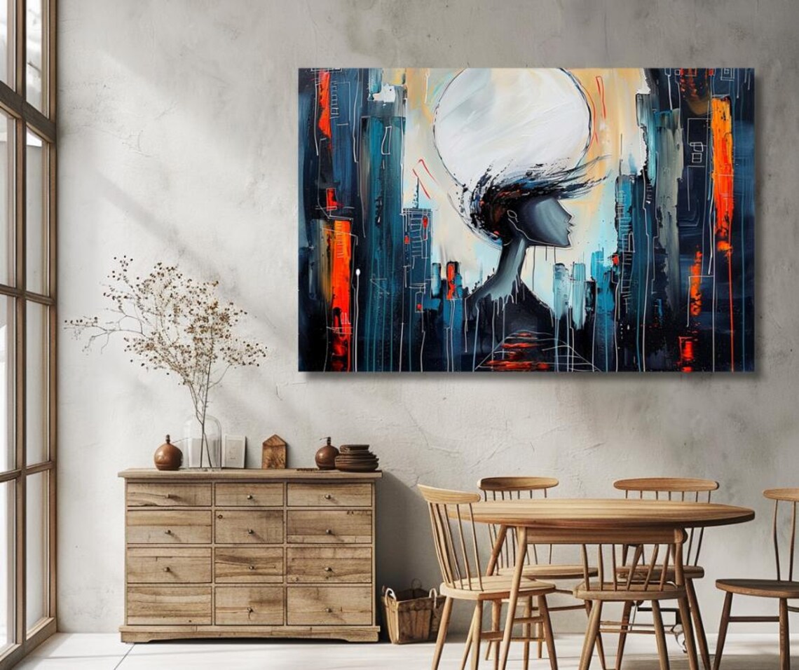 City Of Opportunities Woman Silhouette In Abstract City Poster - Image 2
