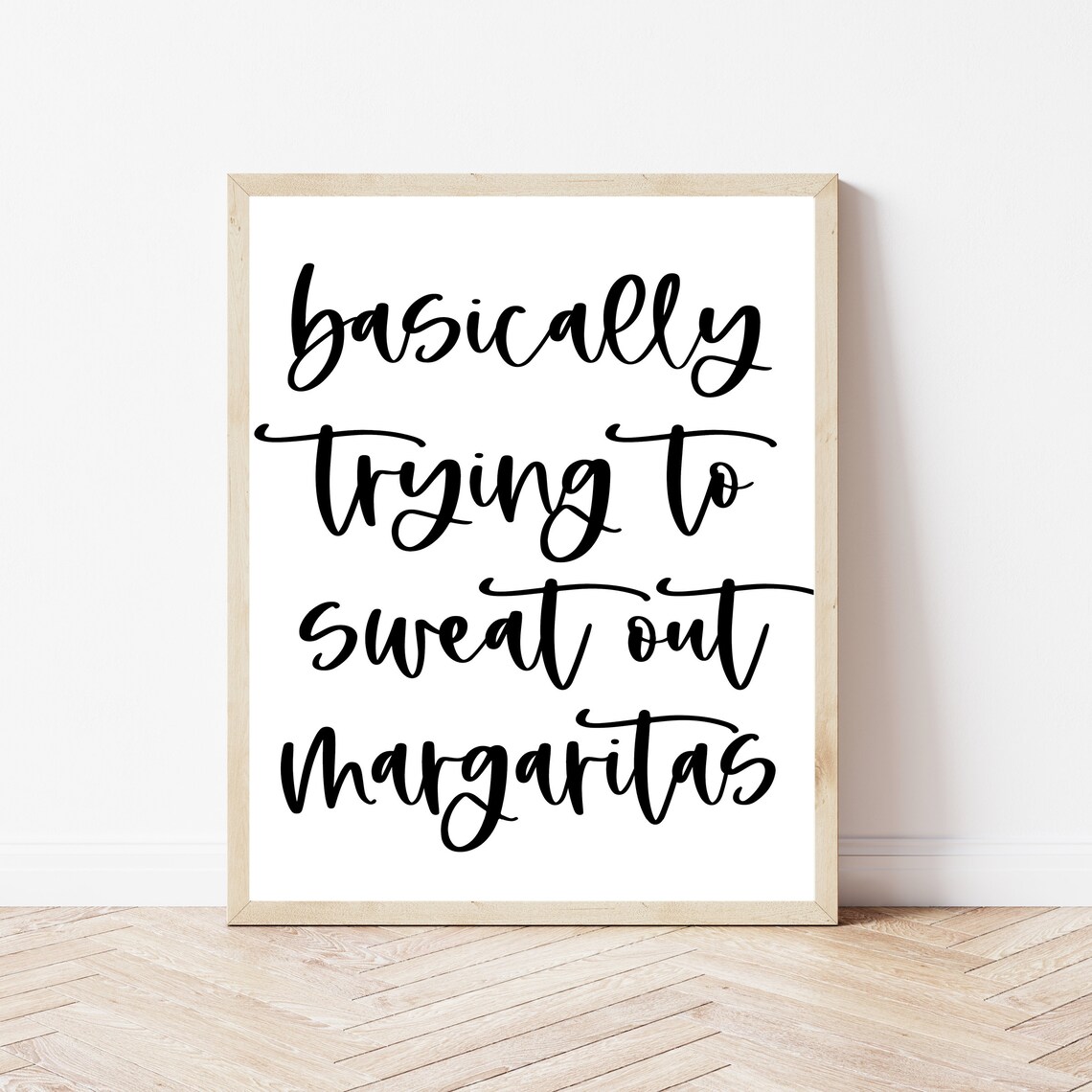 Margaritas Funny Gym Wall Art, Typography Art Print