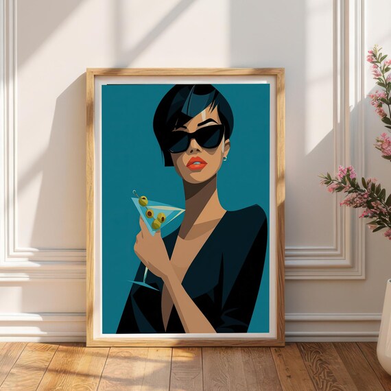Sophisticated Woman Art Print Elegant Wall For Glam Home Decor Modern Fashion Illustration