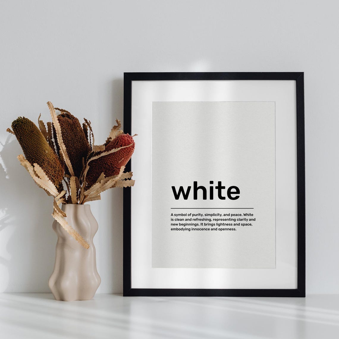White Color Definition Dictionary Typography Minimalist Art Print - Image 2