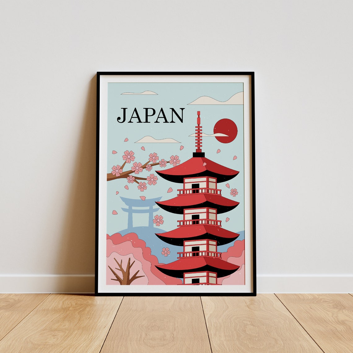 Japan Travel Posterjapan Wall Artjapan Poster Printsakuraminkatravel Posterwall Art Decordigital Art Downloadwall Art