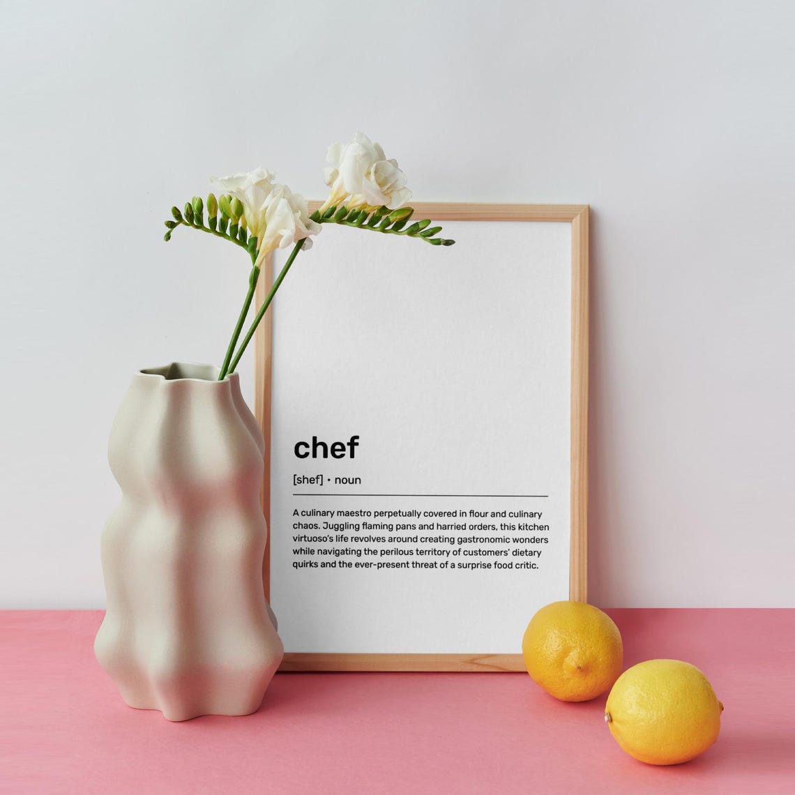 Chef Dictionary Definition Kitchen Humor Typographic Art Poster - Image 3