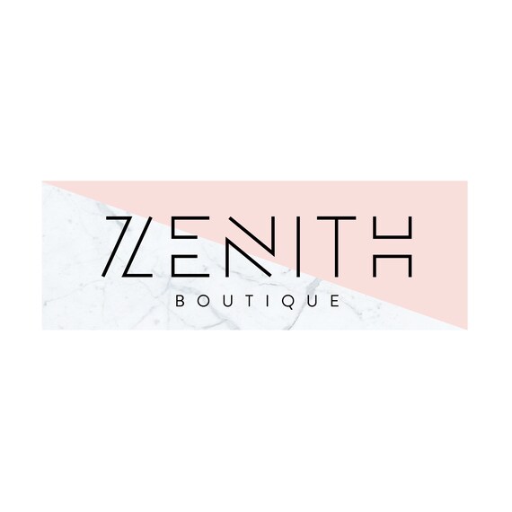 Zenith Boutique Blush Marble Black Modern Minimal Geometric Logo Poster