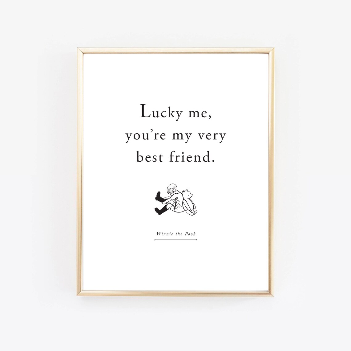 Winnie the Pooh Lucky Me Nursery Quote Art Print - Image 2