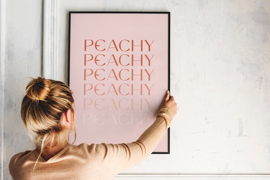 Peachy Print Peachy Gradient Wall Art Pink Orange Wall Art Peachy Poster Boho Wall Art Boho Print Eclectic Prints Coral Print - Image 2