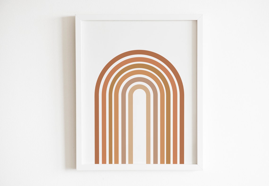 Burnt Orange Terracotta Rainbow Arch Minimalist Neutral Print - Image 2
