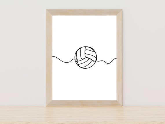 Volleyball Line Art Poster, Athlete Sport Print
