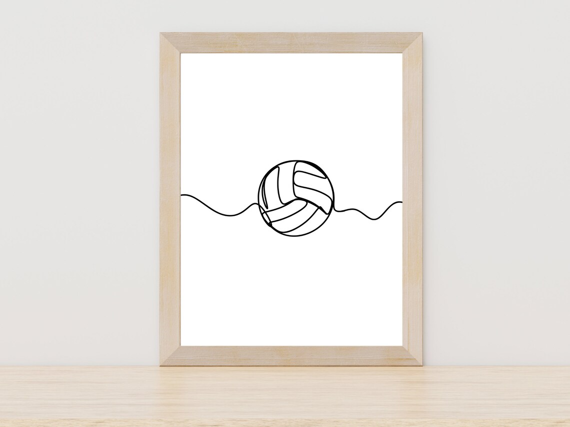 Volleyball Line Art Poster, Athlete Sport Print