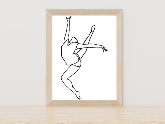 Ballerina Line Art Print Ballerina Drawing Minimalist Ballerina Line Art Dancer Print Ballet Sketch Dance One Line Art Modern Dance