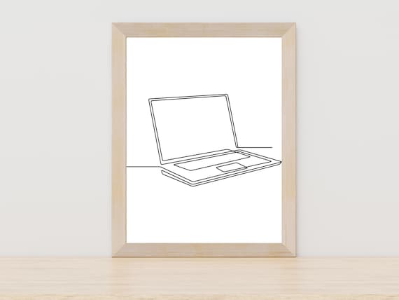 Laptop Line Art