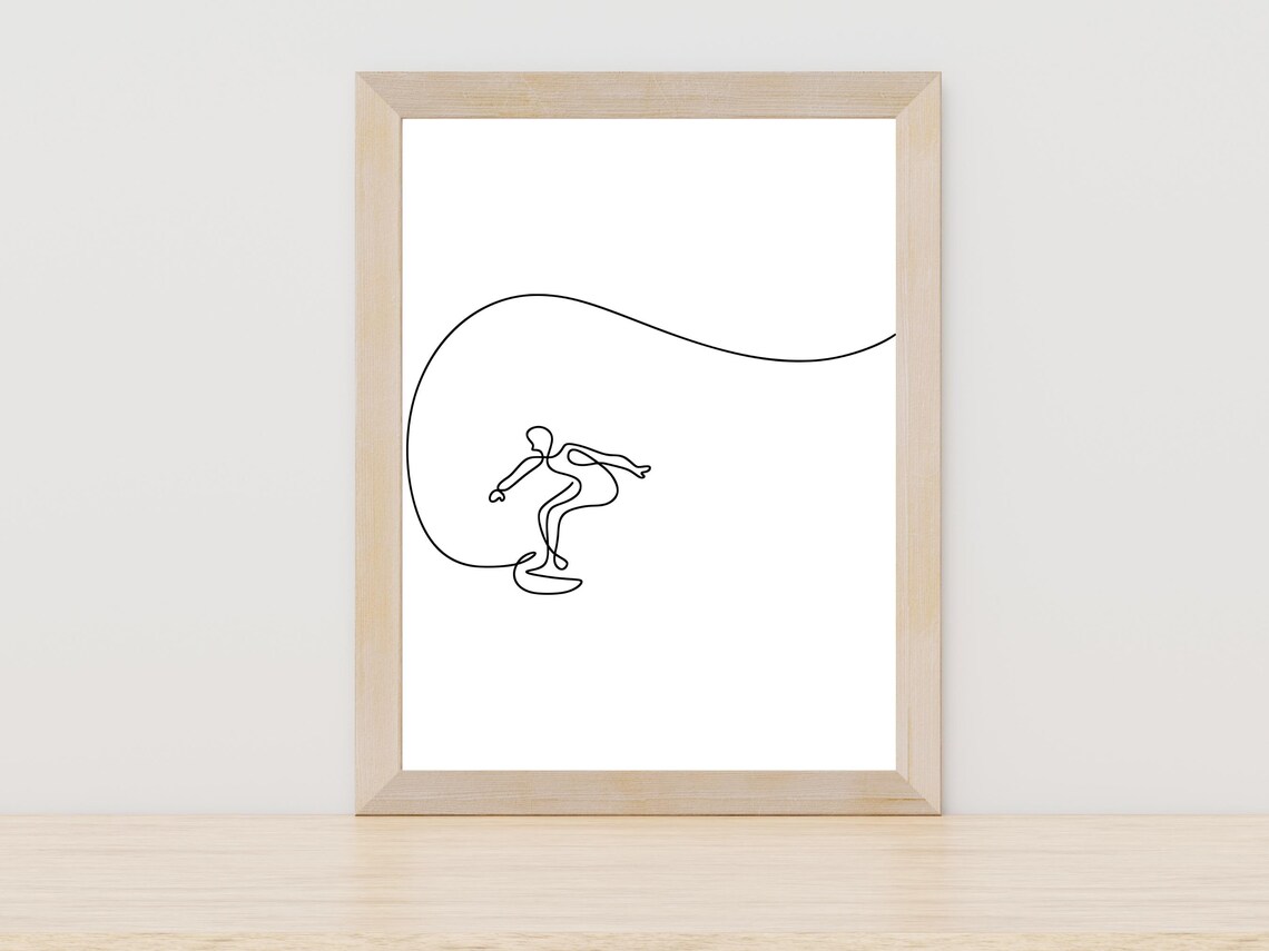Surfing Line Art