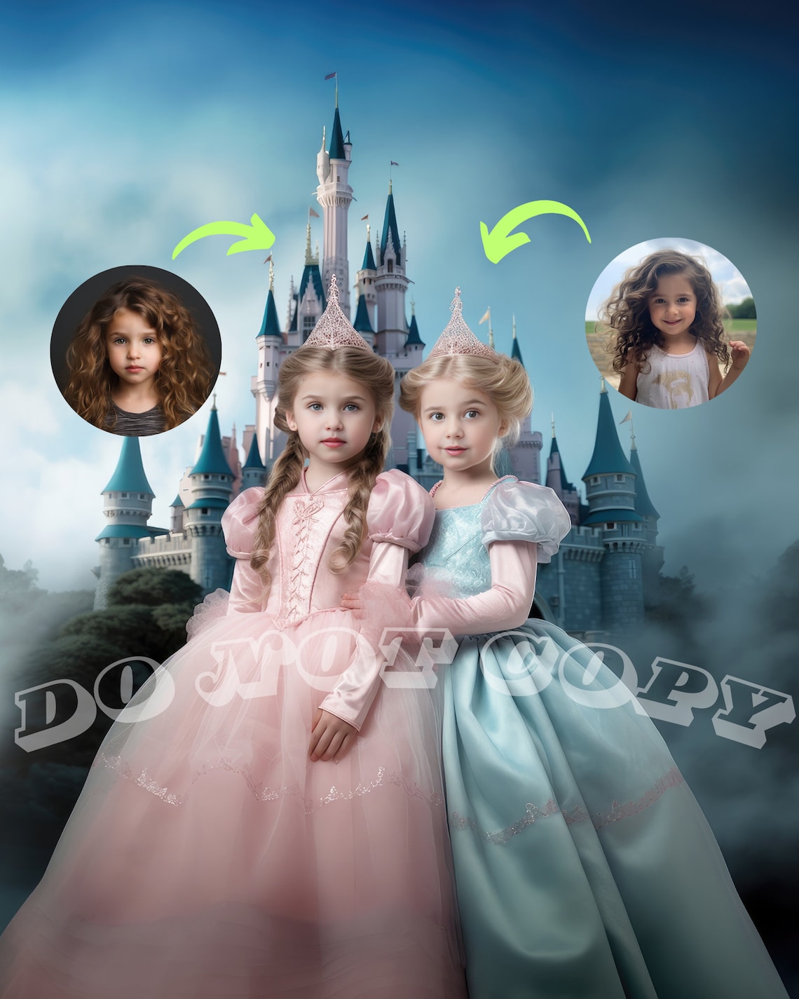 Custom Princess Portrait for Sisters, Royal Art Print - Image 2