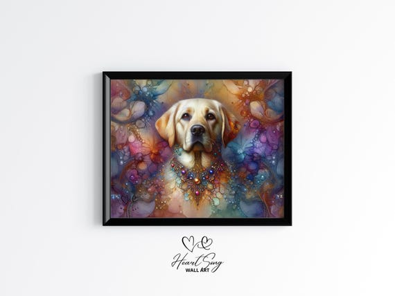 Labrador Retriever Dog Painting Rustic Abstract Wall Art In Soft Tones With Fluid Motion For Modern Decor Lovers 895