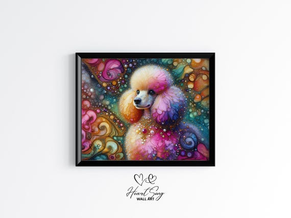 Poodle Dog Painting Rustic Abstract Wall Art As A Vibrant Alcohol Ink Artwork For Modern Decor Lovers 898