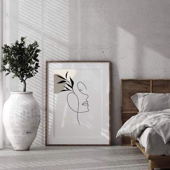 Boho Line Art Poster Minimalist Feminine Drawing Set Of 3 Abstract Prints Wall