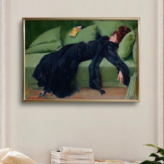 Decadent Woman Portrait, Vintage Moody Wall Art