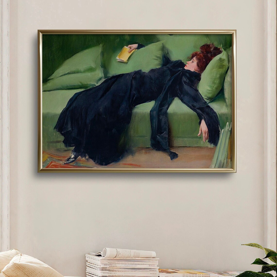 Decadent Woman Portrait, Vintage Moody Wall Art