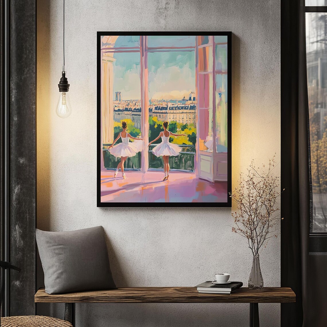 Ballerina Paris Cityscape, Ballet Dancer Art Print - Image 4