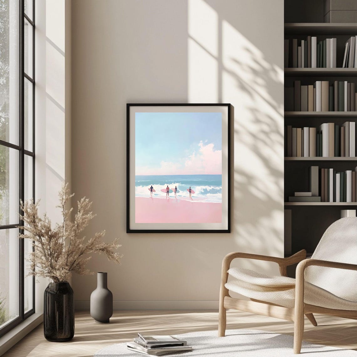 Surfer Beach Art Print, Tropical Ocean Waves - Image 3