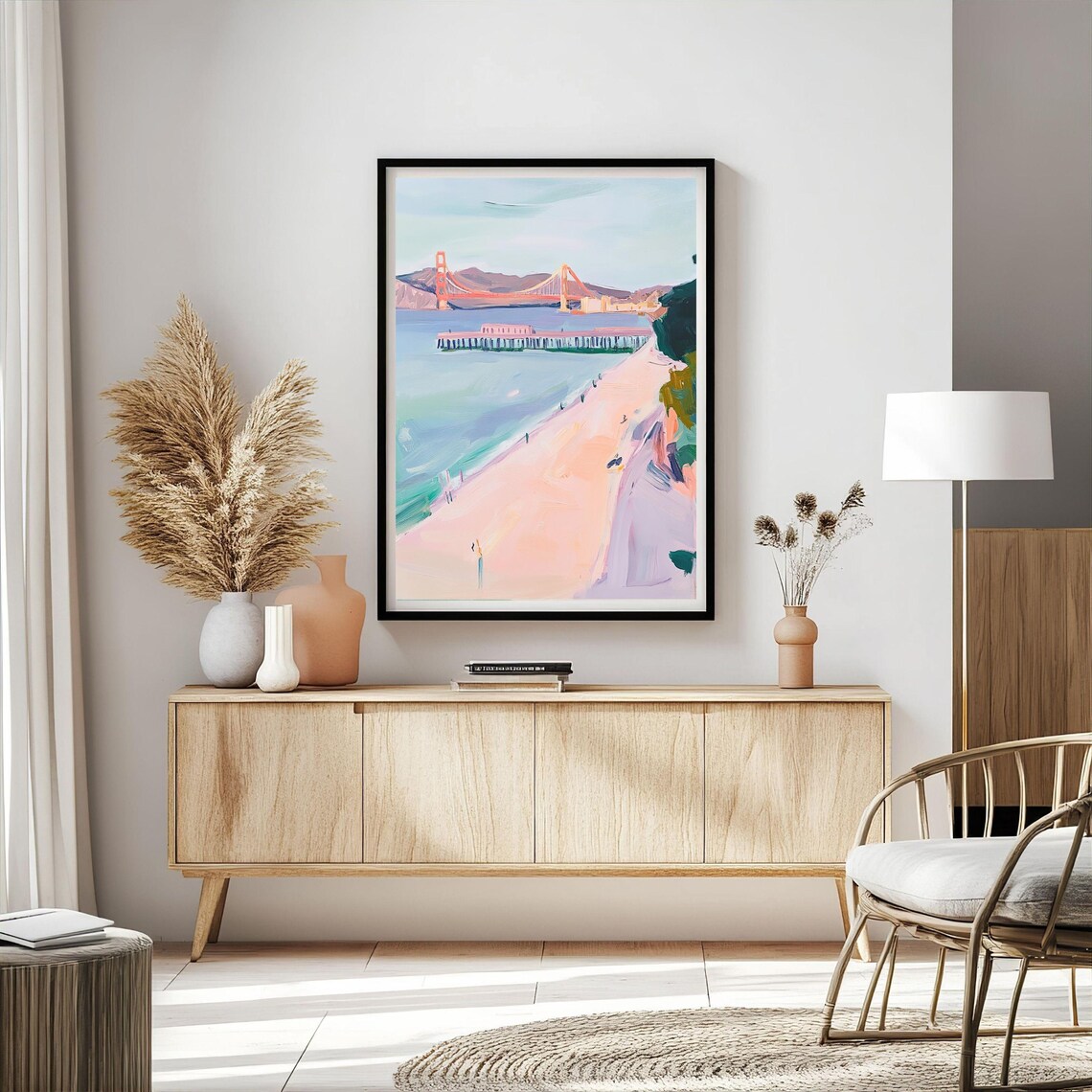San Francisco Golden Gate Bridge Coastal Landscape Art Print - Image 4