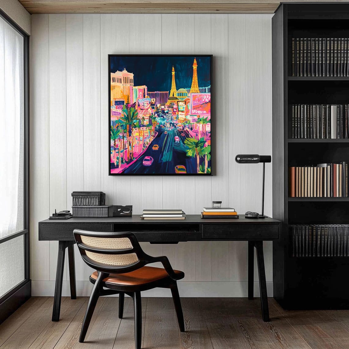 Las Vegas Cityscape Poster, Neon Night Art Print - Image 5