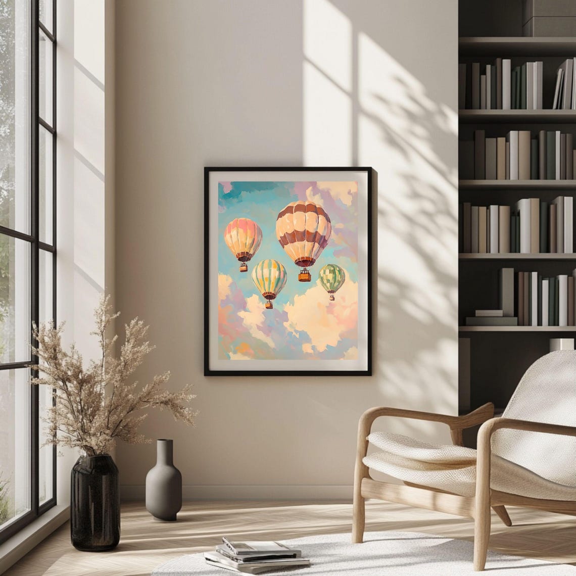 Colorful Hot Air Balloons In A Pastel Cloudy Sky Adventure Poster - Image 3