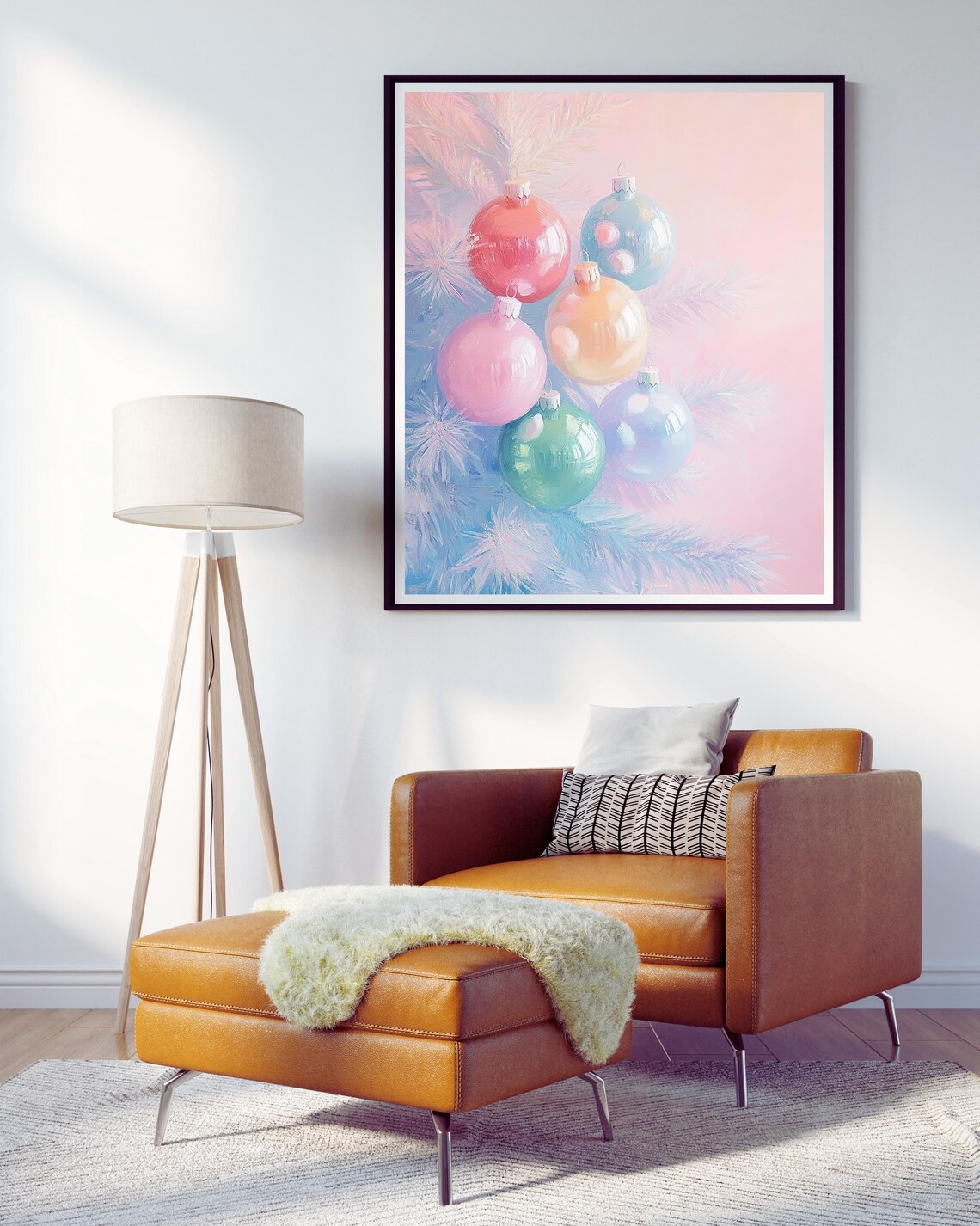 Pastel Christmas Ornament, Festive Holiday Baubles - Image 2