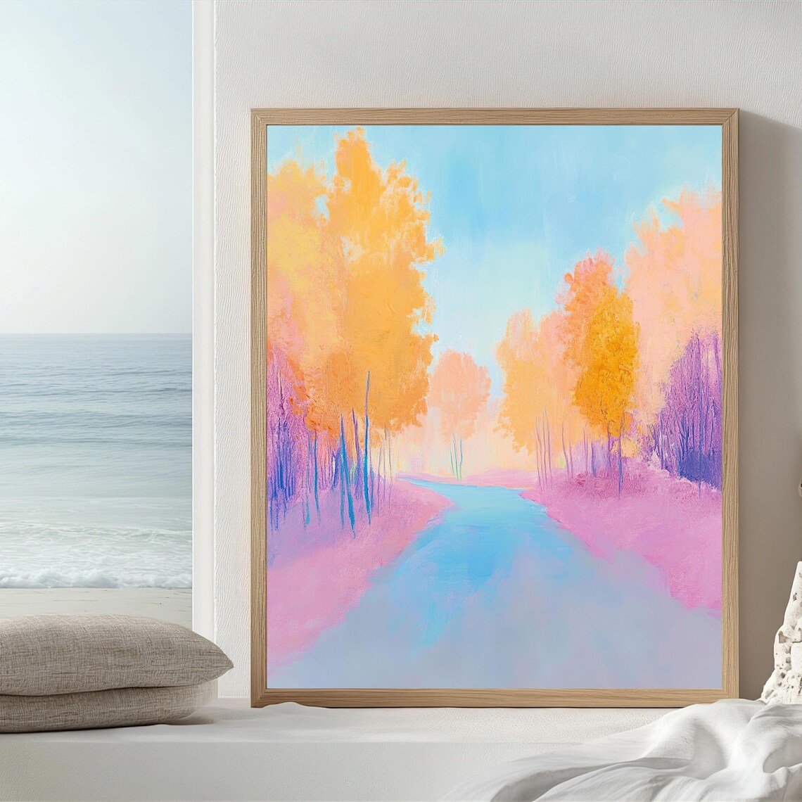 Serene Autumn Trees And Pathway Art Print - Image 4