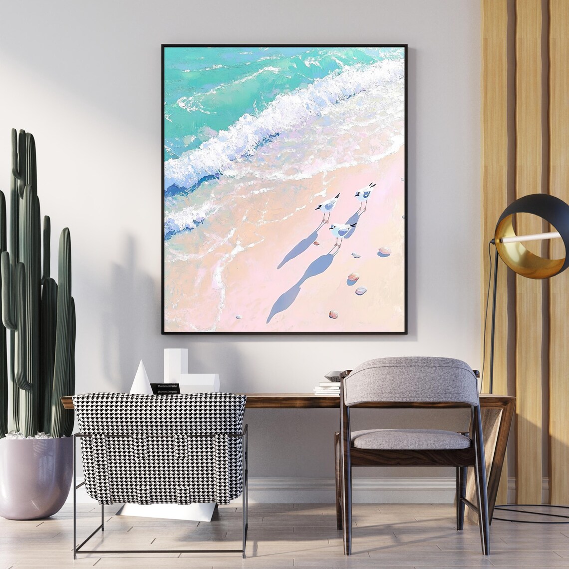 Seabird Art Print, Pastel Coastal Beach Decor - Image 3