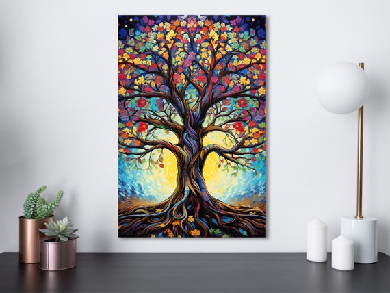 Psychedelic Tree Art Poster Ai 300dpi Print 24x36in Jpg Format