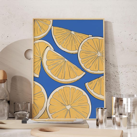 Lemons Art Print Kitchen Wall Cute Lemon Gifts Fruit Prints