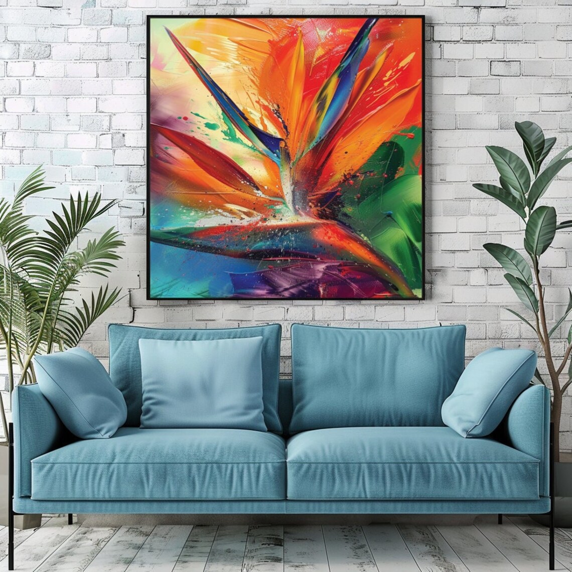 Bird Of Paradise Tropical Botanical Wall Art Print