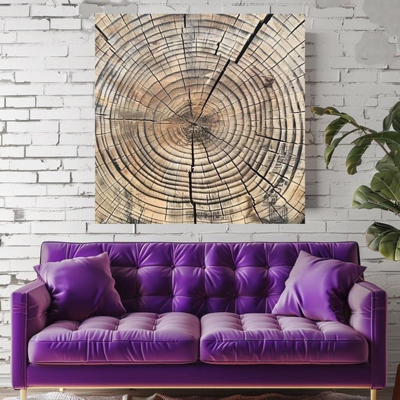 Tree Rings Wood Log Illustration Wall Art Wood Log Photography Log Art Black Framed Wall Art Geometric Art Ready To Hang Decor