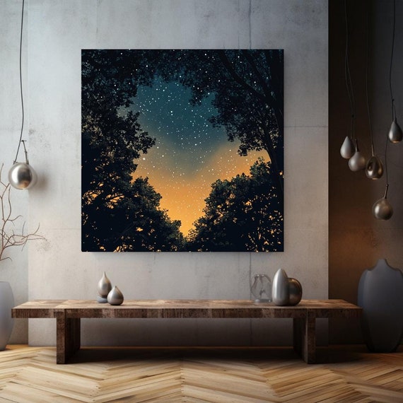 Dark Mystical Sky Night Sky Wall Art Mystical Wall Art Nature Wall Art Aesthetic Wall Art Celestial Home Decor Gift For Mom